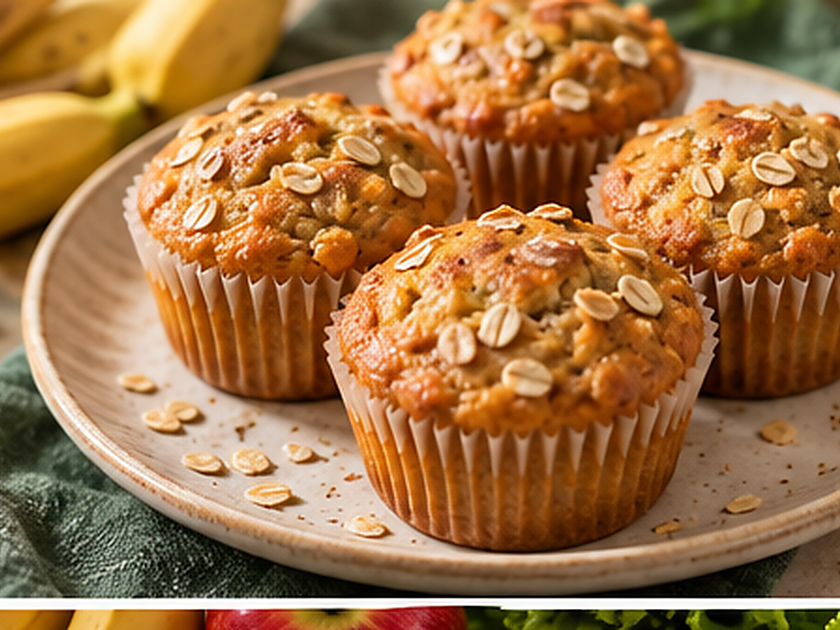 Foto da receita 01 do Chef Lancheira: muffins de banana e aveia